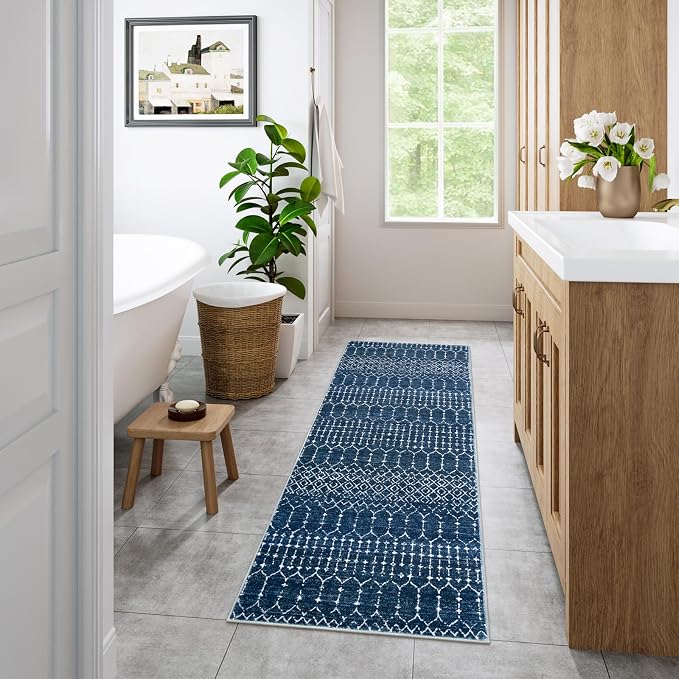 Lahome Moroccan Runner Rugs for Hallway 2x4 Bathroom Rugs Non-Slip Small Throw