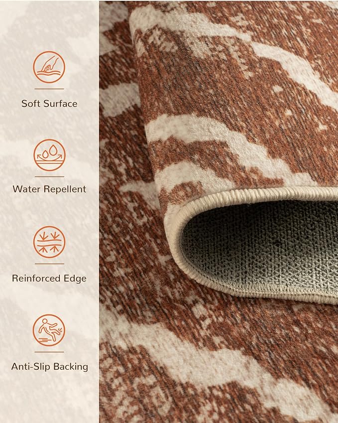 BESTSWEETIE Area Rug 3x4 Rug Machine Washable Non-Slip Low Pile Print Pattern