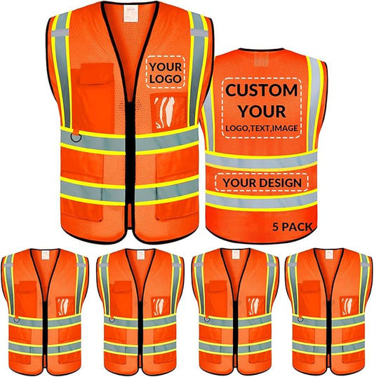 BeautyWill Custom Safety Vest Logo Class 2 High Visibility Reflevtive Vest Outdoor Protective Workwear