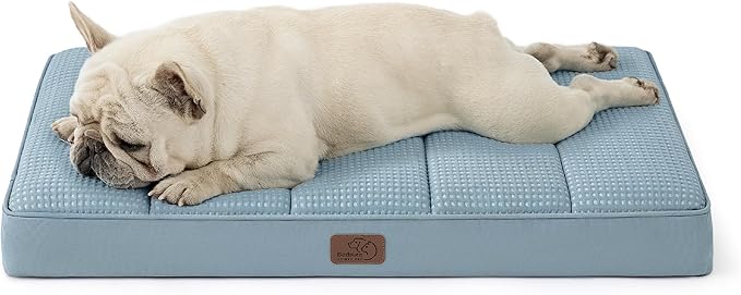 Bedsure Cooling Dog Bed for Medium Dogs - Comfy Flat Puppy Beds with Removable Washable Cover, Orthopedic Egg Crate Foam Pet Mat, Suitable for Pet Up to 30 lbs