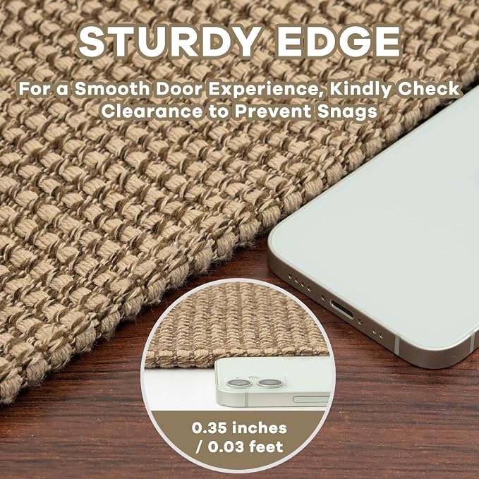 EARTHALL Woven Area Rug 3x5 Ft Washable Rugs