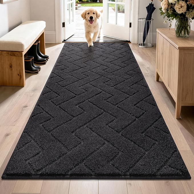 PURRUGS Dirt Trapping Door Mat 32" x 70", Non-Slip Machine Washable Entry Rug