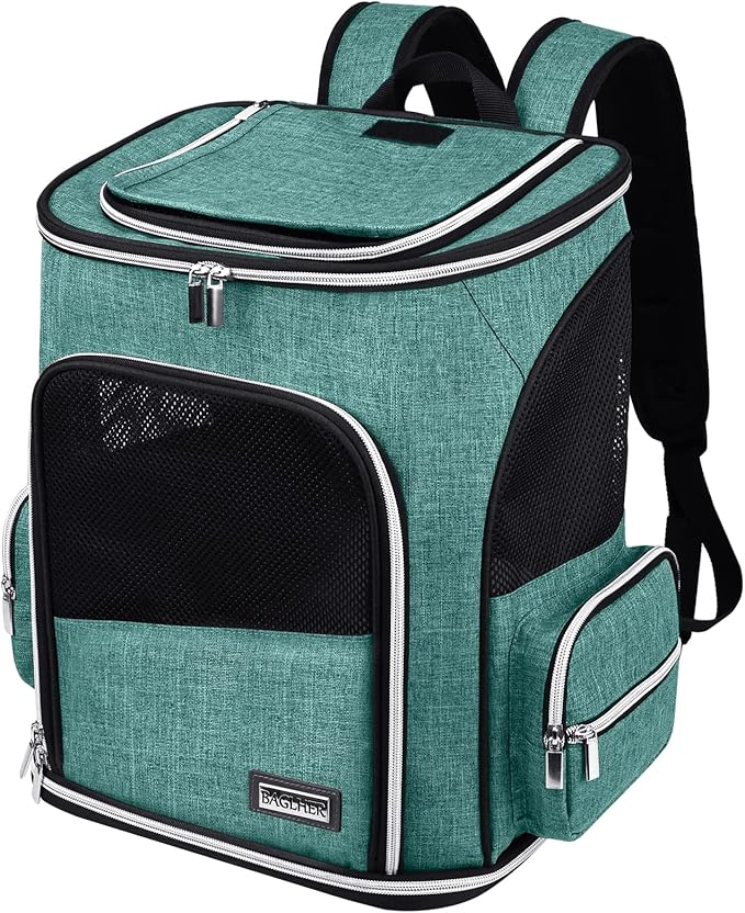 BAGLHER Expandable Pet Carrier Backpack，Pet Backpack for Small Cats Puppies Dogs Bunny, Airline-Approved Ventilate Backpack for Travel, Hiking and Outdoor Use. Green