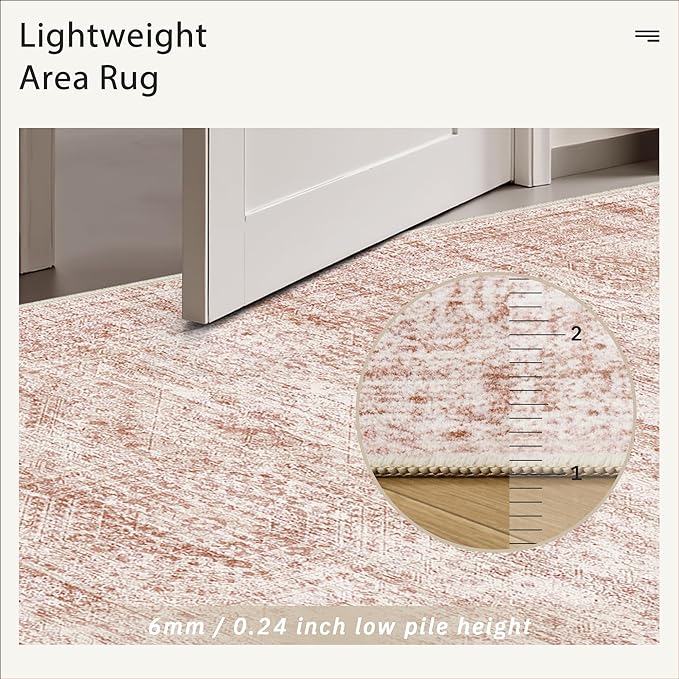 Soalmost 6x9 Area Rug for Living Room Washable Non-Slip Modern Rugs for Bedroom