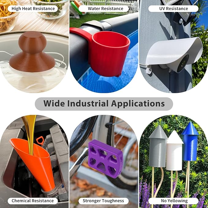 iSANMATE ASA 3D Printer Filament Bundle 4KG (8.8lbs), UV & Weather Resistant 3D Printer Filament Perfect for Outdoor Functional Parts, Black+Black+White+White