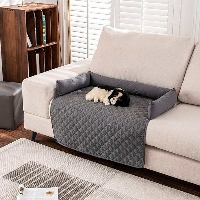 Dog Bed Cover & Couch Protector - Anti-Slip & Waterproof Pet Pad, Cozy Nest for Dogs, Ideal for Sofa, Bed & Car Seat Cushion - Furniture Protector Red L