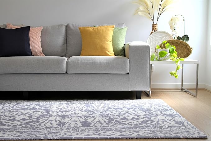 Cushmat Stylish Reversible Foam Play Mat (Large, Explorer - Cloud Indigo) - Soft, Waterproof, Durable Play mat for Infants, Babies, Toddler, Kids & Grownup - 6.5ft x 4.5ft