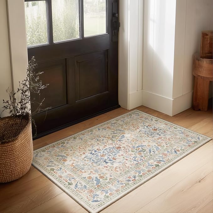 Machine Washable 2x3 Rugs for Entryway: Door Mat Indoor Entrance Small Area Rug