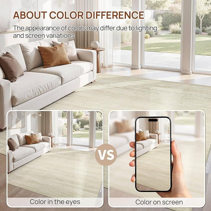 UERMEI 8x10 Washable Area Rug