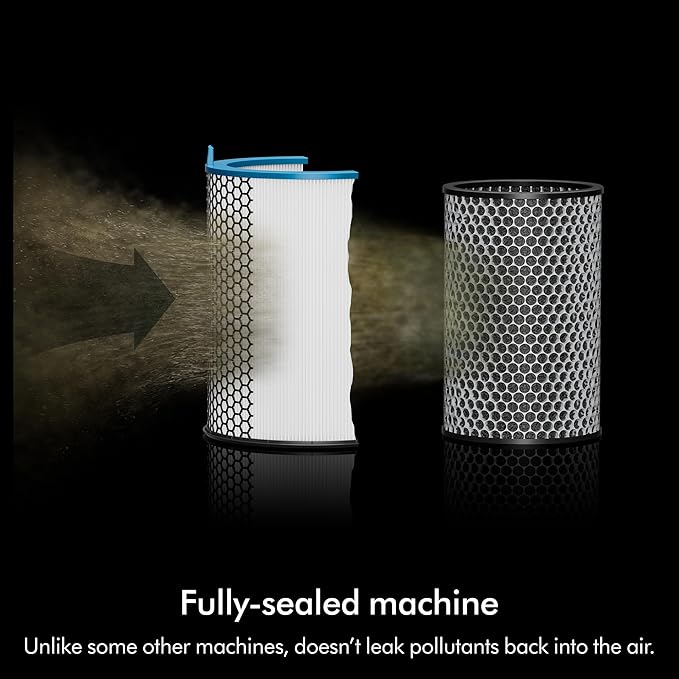 Dyson Hushjet Compact Purifier, Engineered for Powerful, Whisper-quiet, Whole-room Air Purification, Homes with Pets, Allergies, Fully-sealed filtration, 5-year no change filter (White/Silver)