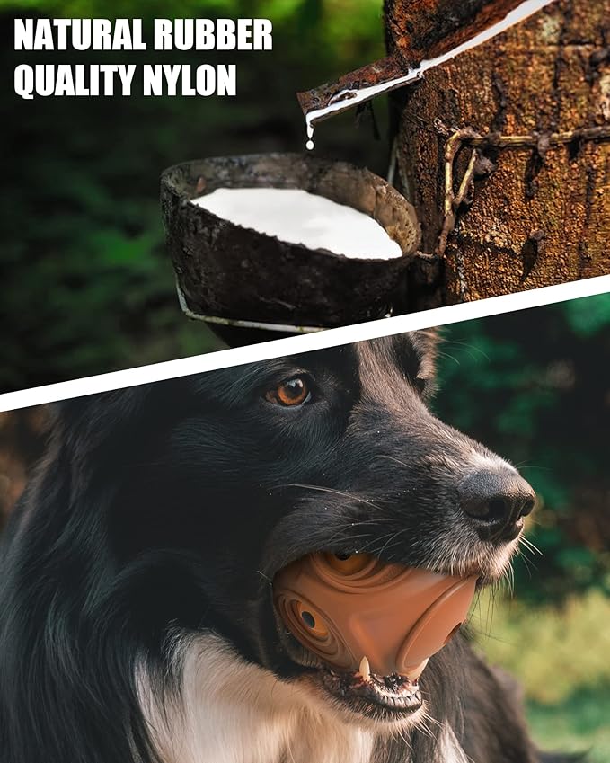 Mewlmart Giggle Ball for Dogs Owl Toys for Aggressive Chewers Dog Ball Toy for Puppy Medium Large Dogs Fun Gift for Dog Natural Rubber Cute Hoot Brown