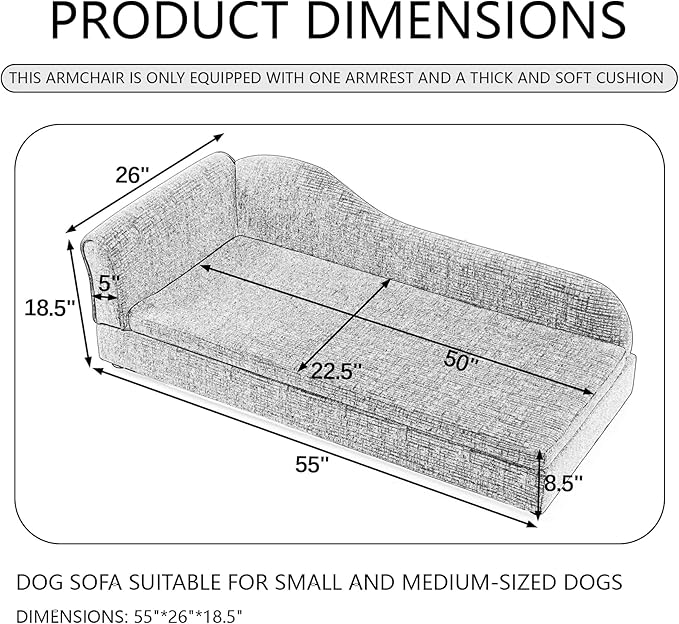 Oversized Pet Sofa Bed for Large Dogs, 55 Inch Modern Dog Couch with Orthopedic Memory Foam, Sturdy Furniture Style Pet Bed with Weight Capacity 220 lbs, (Green)