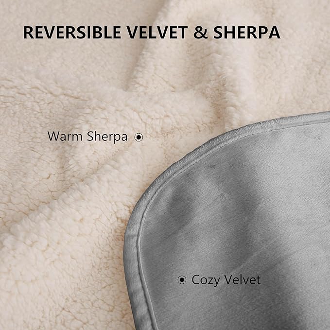 Waterproof Dog Blanket for Large Dog, Leak Proof Pet Sherpa Couch Throw Blankets for Cat, Reversible Sofa Bed Protector Machine Washable-40 x50,Darkgrey