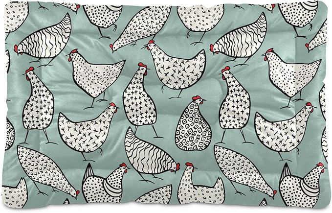 Funny Chicken Pet Bed Cute Dog Bed Mat Absorbing Non Slip Pad Pet Sleeping Mat for Small, Medium, and Large Dogs Puppy Cat 24 in x 18 in