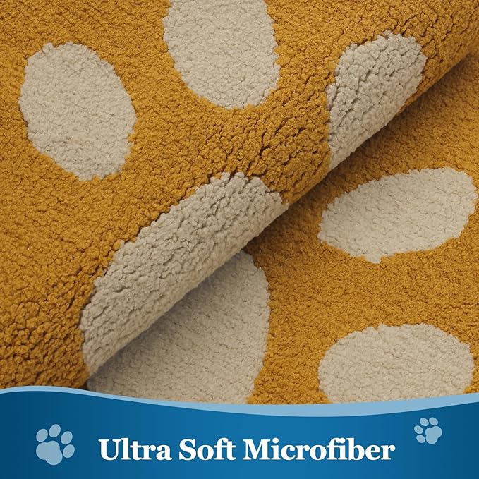 Buganda Dog Door Mat for Muddy Paws, Absorbent Dirt Trapper Washable Indoor Doormats, Non Slip Low-Profile Mud Mat for Dogs, Front Entrance Doormat for Inside Floor (30x20 Inches, Yellow)