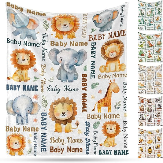 Ship Next Day, Personalized Baby Blanket – Printed in USA, Custom Baby Blanket for Boys & Girls, Baby Blanket with Name, Baby Shower, Easter, Christmas, Birthday Newborn & Toddler Gifts, Baby Gifts
