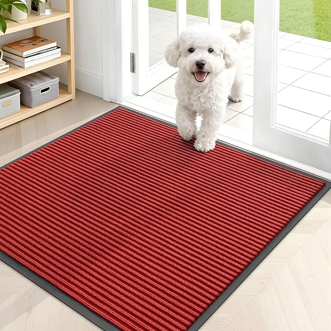 OLANLY Front Door Mat Indoor Outdoor Entrance, Waterproof Heavy Duty Doormat
