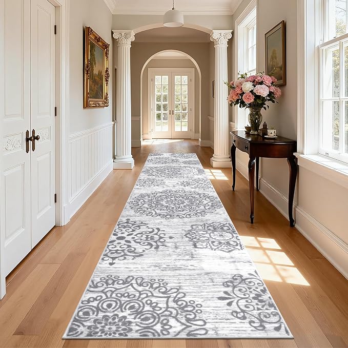 HEBE Hallway Runner Rug 3'x16' Washable Vintage Distressed Area Rugs Non Slip
