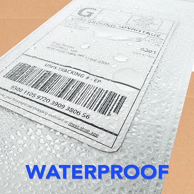100 Count 7" x 10" Shipping Label Envelopes, Clear Packing List Pouches with Self-Adhesive Back, Top Loading for Shipping Labels Sleeves, for Packing Slips, Labels Invoices & Paperwork. GPI