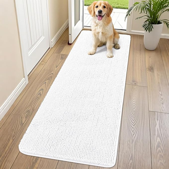 Smiry Dog Door Mat for Muddy Paws 70x24, Absorbent Dirt Trapper, Non-Slip