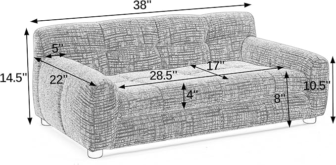 Soft and Comfortable Dog Couch Bed,Elevated Large Dog Sofa with Backrest and Armrestsmodern Rectangular pet Sofas,pet Furniture. Dry Cleanable Fabric Furniture for Medium and Large Dogs (Gray)