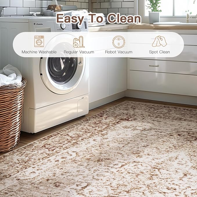 Lofus 2x8 Runner Rug for Hallways, Washable Kitchen Rugs, Non-Slip Rugs for