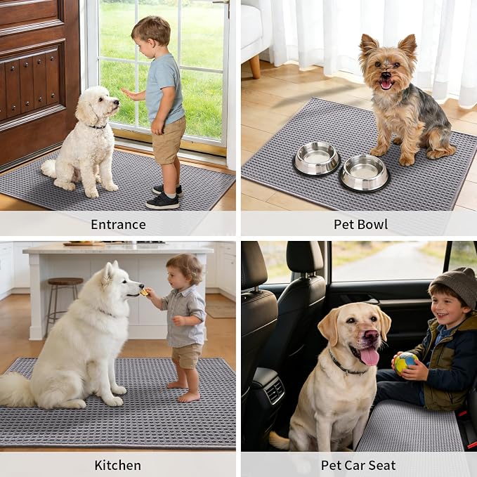 YIHOUSE Indoor Door Mat 24" x 36", Non-Slip Washable Entryway Mat, Dirt Trapper