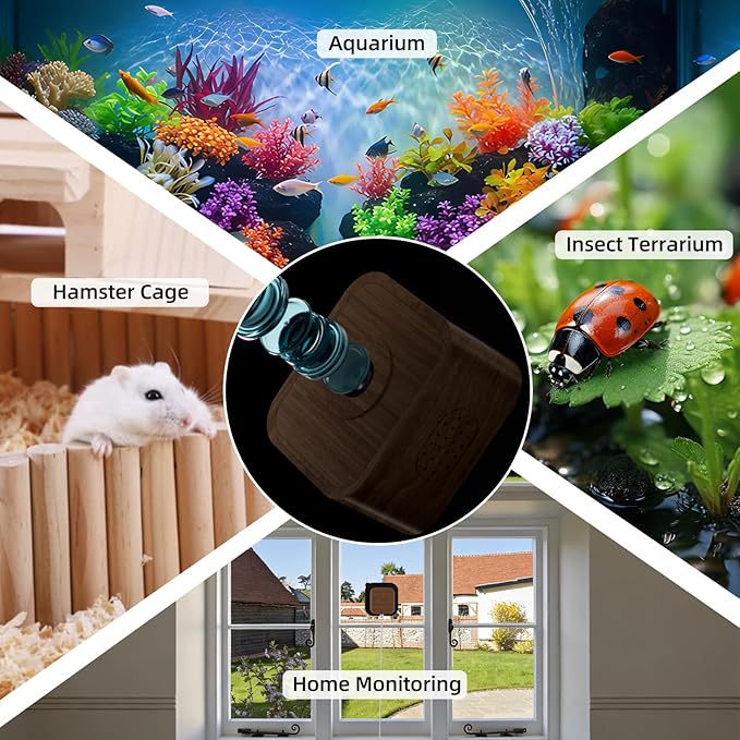 5MP Aquarium & Terrarium Camera, WiFi Pet Camera with Daily Time-Lapse Video, 120° Wide-Angle Anti-Glare Lens, AI Motion Alerts, Color Night Vision, Easy Magnetic Install for Fish, Reptiles, Insect