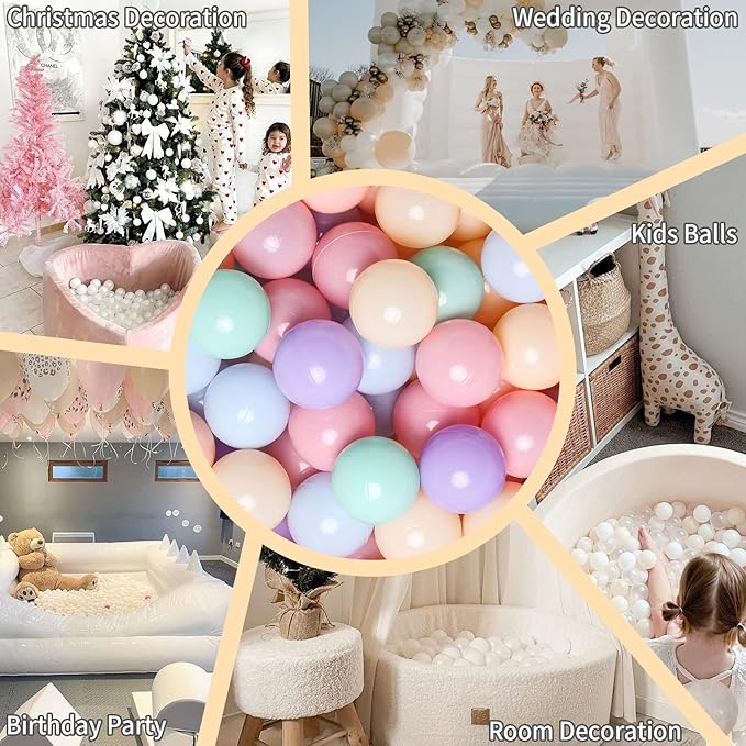 GOGOSO Ball Pits Balls for Toddlers Pack of 50 100 200 Plastics Shape Ball Non-Phthalate Non-BPA Non-Toxic 2.2-Inch Crush Proof Play Balls