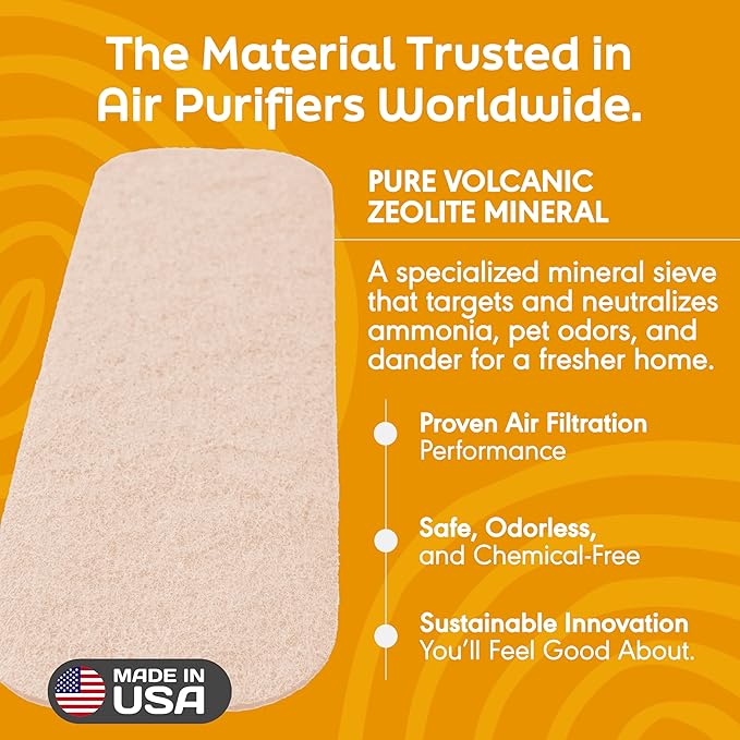 Barnakl Pet Fresh Ceiling Fan Filters for Blades, Zeolite Air Filters, Ceiling Fan Air Purifier Pads, Odorless Pet Odor Eliminator for Home, Fan Filters for Dust, Dander & Odors – 5 Pack