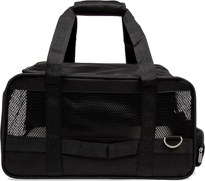 Sherpa Expandable Travel Pet Carrier, Airline Approved & Guaranteed On Board - Black, Medium