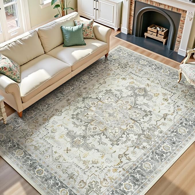 Lofus 8x10 Area Rugs for Living Room, Machine Washable Non-Slip Area Rug