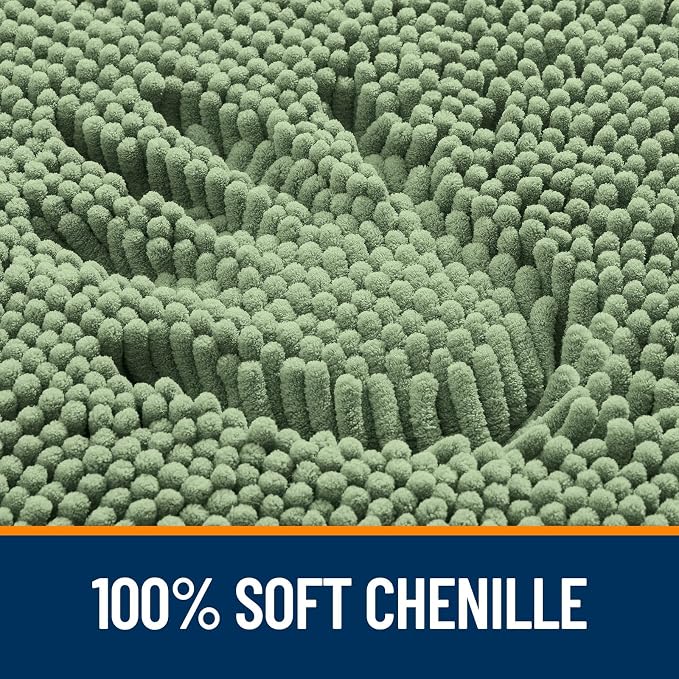 OLANLY Toilet Rugs U-Shaped 24x24, Extra Soft Absorbent Chenille Contour