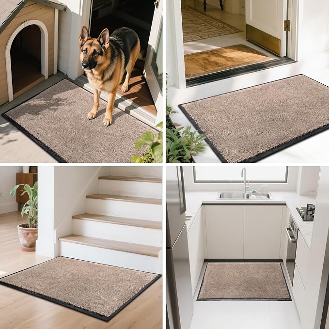 Mibao Front Door Mat Indoor Entrance, 29.5" x 17", Dirt Trapper Welcome Mat