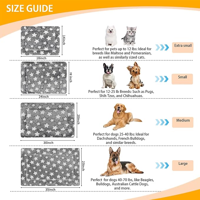 Dog Bed Mat - Soft Crate Pad for Kennel, Durable Pet Bed for Small Dogs & Cats - Comfort Support for Pet Crate, Cage, House