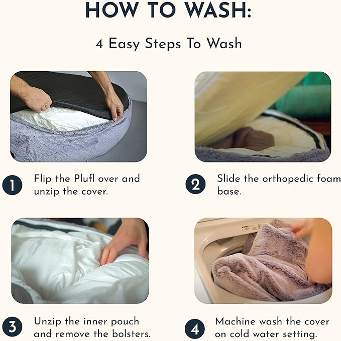 Plufl, The Original Human Dog Bed for Adults, Kids, and Pets. As Seen on Shark Tank. Comfy Plush Large Bean Bag with Memory Foam, Machine Washable, and Durable. Perfect nap and Floor Bed - Beige