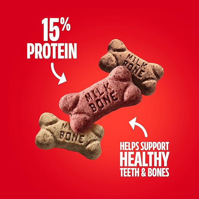Milk-Bone Flavor Snacks Mini’s Dog Biscuits, Flavored Crunchy Dog Treats, 36 Oz. Canister (Pack of 2)