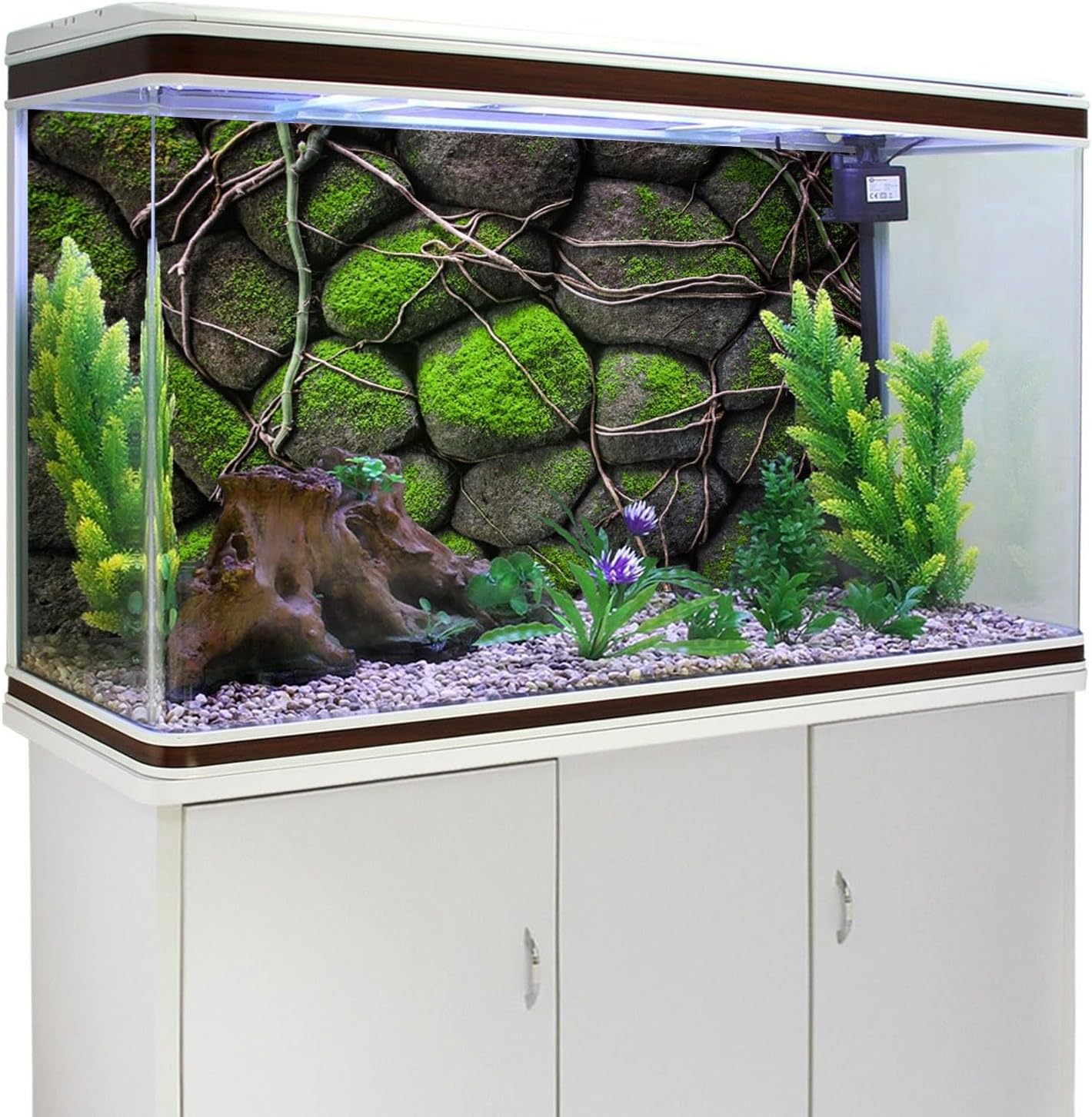 AWERT 72x18 inches Stone Aquarium Background Rock Fish Tank Background Rocky Terrarium Background Vinyl