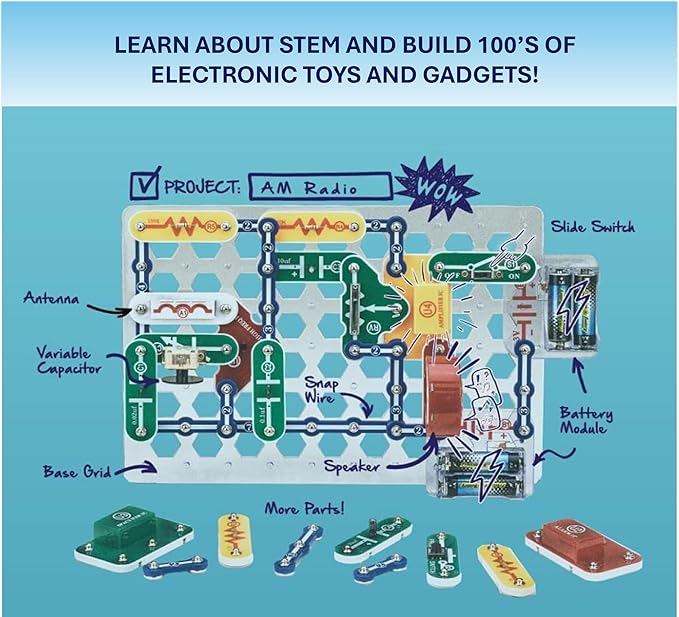 Snap Circuits Classic SC-300 Electronics Exploration Kit | Over 300 Projects | Full Color Manual Parts | STEM Educational Toy for Kids 8+ 2.3 x 13.6 x 19.3 inches