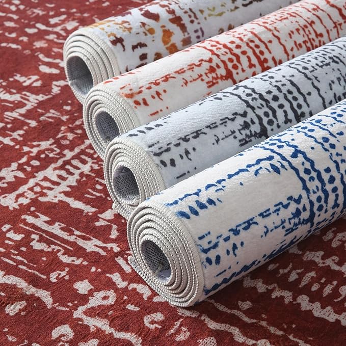 Door Mat Indoor Entrance 2x3 Rug Machine Washable Boho Moroccan Small Area Rug Non-Slip Low Pile Throw Rugs for Entryway, Kitchen, Front Door Indoor Entrance,Kids Room (Black and White)