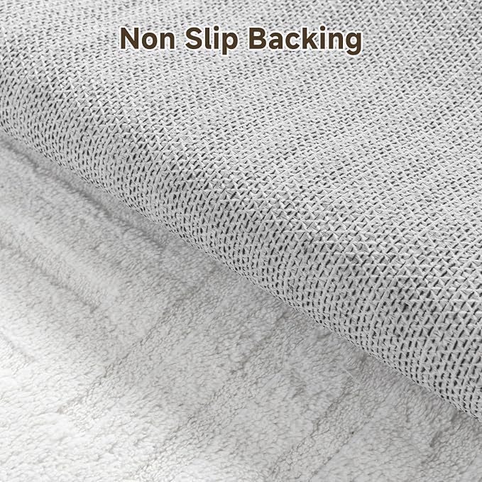 Pauwer 8x10 Washable Area Rugs for Living Room Modern White Solid Color Soft