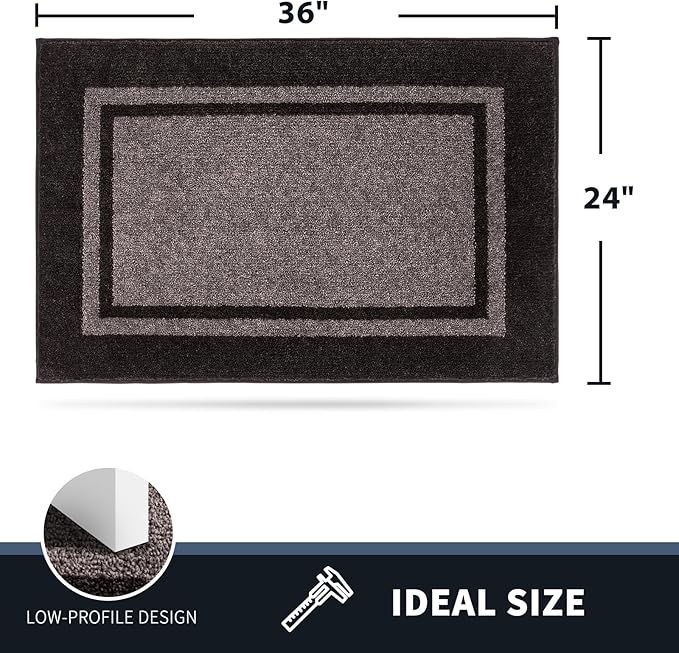PURRUGS Dirt Trapping Door Mat 24" x 36", Non-Slip Machine Washable Entryway Rug