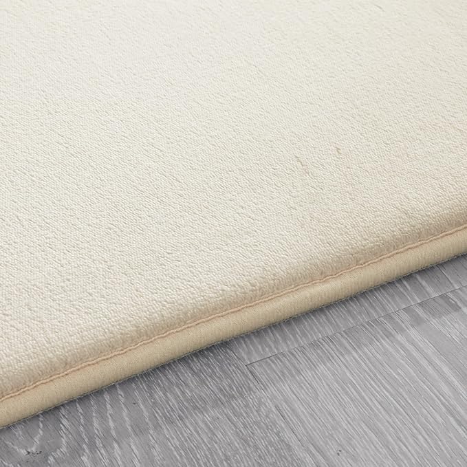 BALAPET Thick Memory Foam 71x59 Play Mat for Playpen, Super Soft Velvet Portable Baby Playpen Mat for Kids Toddler Crawling and Play, Non-Slip Bottom Playmat, Cream