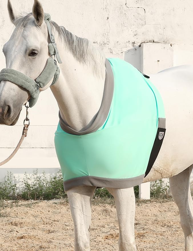 Harrison Howard Horse Shoulder Guard Thick Stretchy with Inner Soft Fleece Lining Adding Comfort Prevents Chafing Summer Mint M
