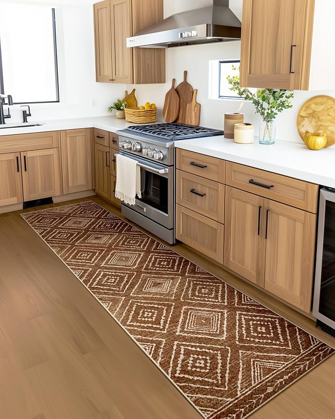 BESTSWEETIE Area Rug 2x10 Rug Machine Washable Non-Slip Low Pile Print Pattern
