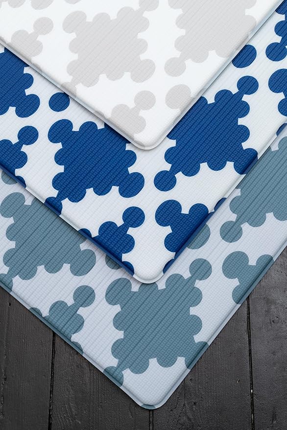 Cushmat Stylish Reversible Foam Play Mat (Large, Luxe NAT - Sage Grey Star) - Soft, Waterproof, Durable Play mat for Infants, Babies, Toddler, Kids & Grownup - 6.5ft x 4.5ft