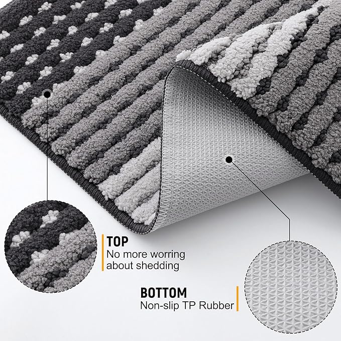 Kitinjoy Indoor Outdoor Door Mat, 47x17 Non-Slip Absorbent Dirt Trapper