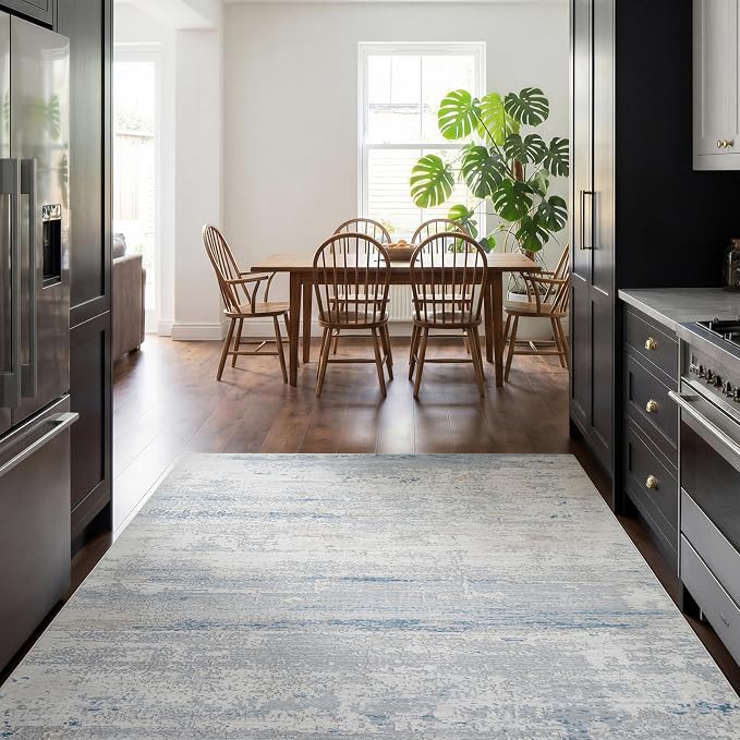 Washable Rugs 4x6 Area Rugs for Living Room- Modern Abstract Rugs for Bedroom