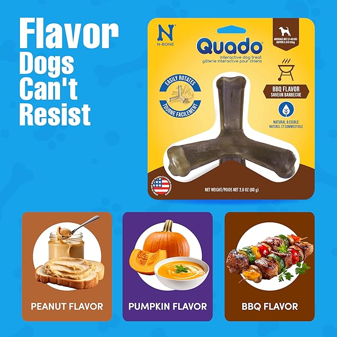 N-Bone Quado Interactive Treat, BBQ Flavor, Medium, 2.8oz