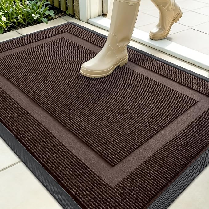 OLANLY Front Door Mat Indoor Outdoor Entrance, Waterproof All-Season,
